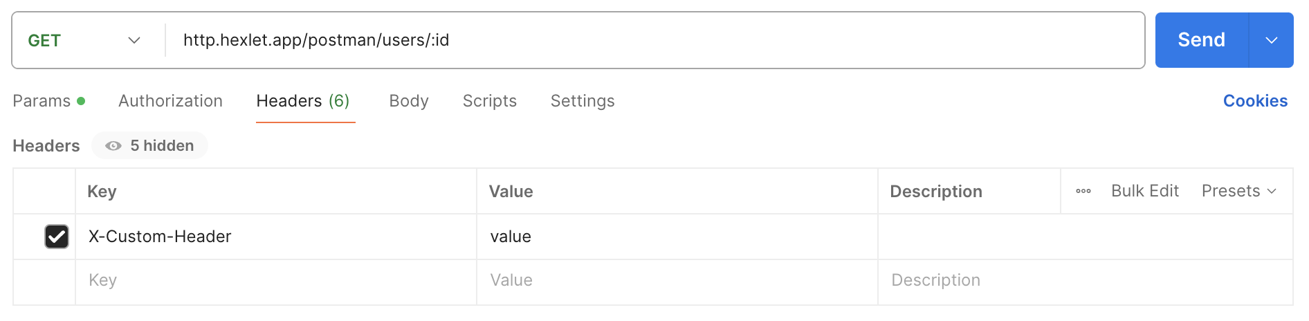 Установка кастомного заголовка