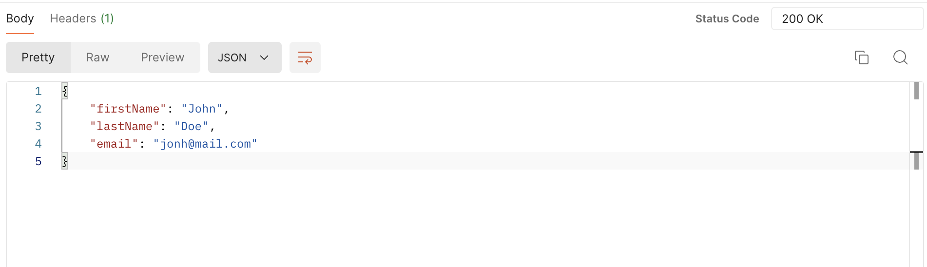 Настройка ответа