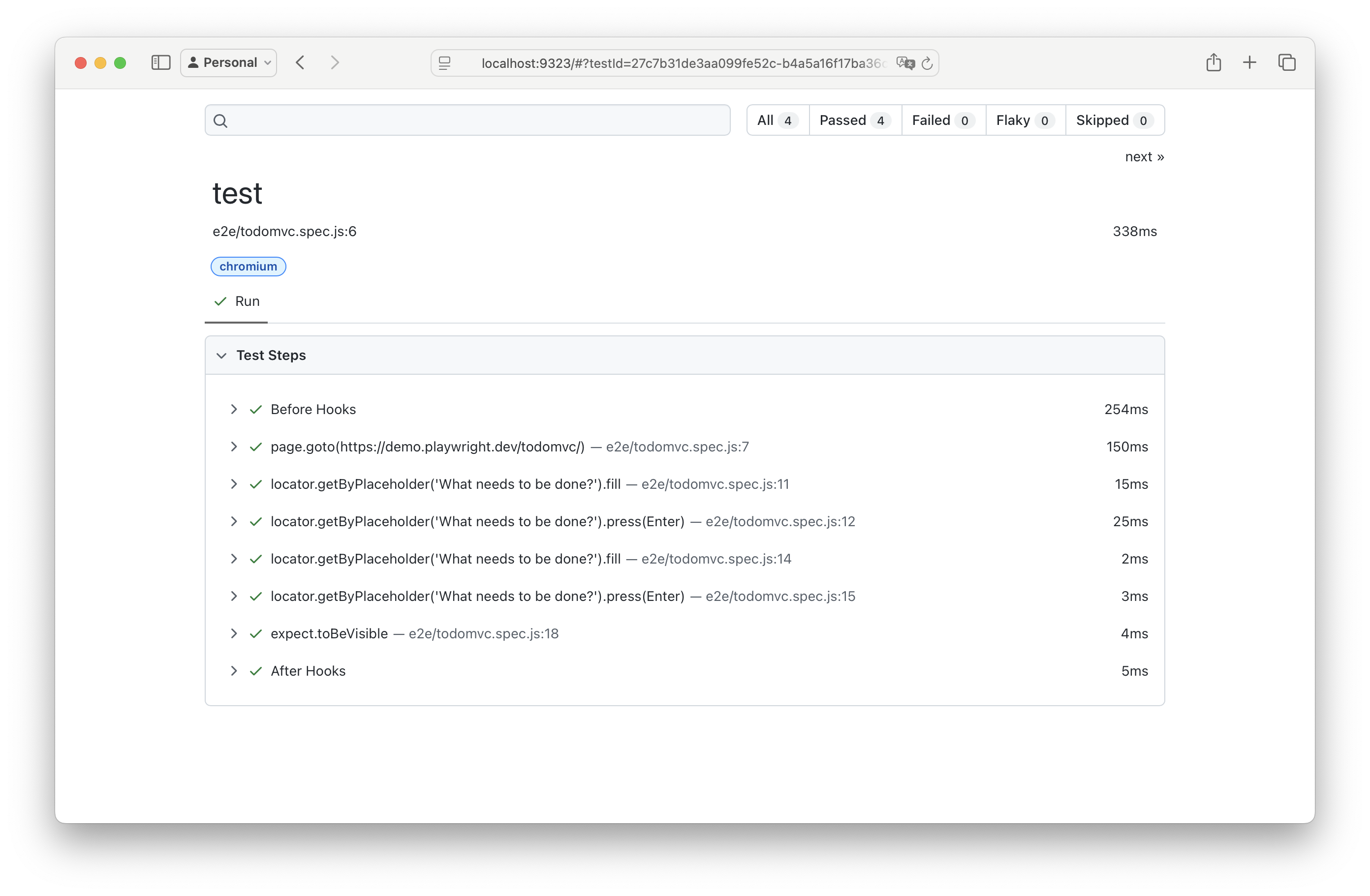 Playwright HTML Report